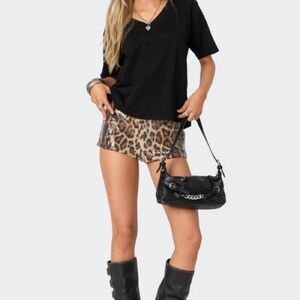 Leopard Print Sequin Crop Top